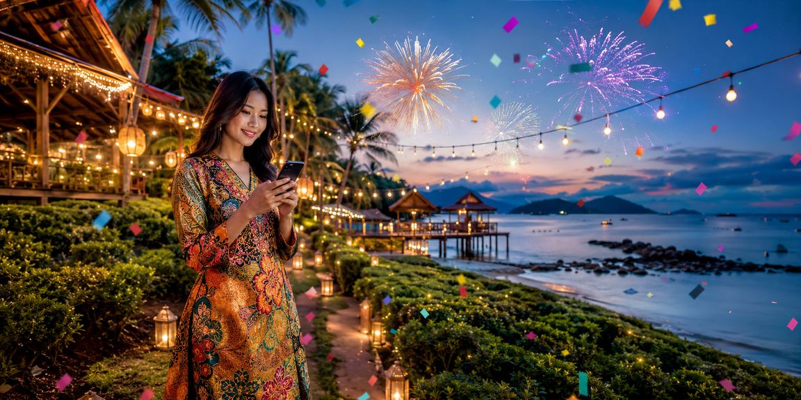 Permainan baccarat dengan motif batik Langkawi yang mewah